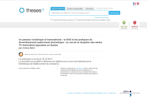 Capture d'écran de ma page sur le répertoire national Thèses.fr. au 6 février 2014.